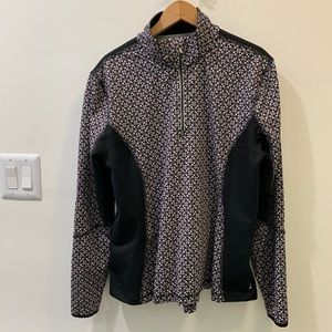 1/4 Zip black and white Lands End Pullover